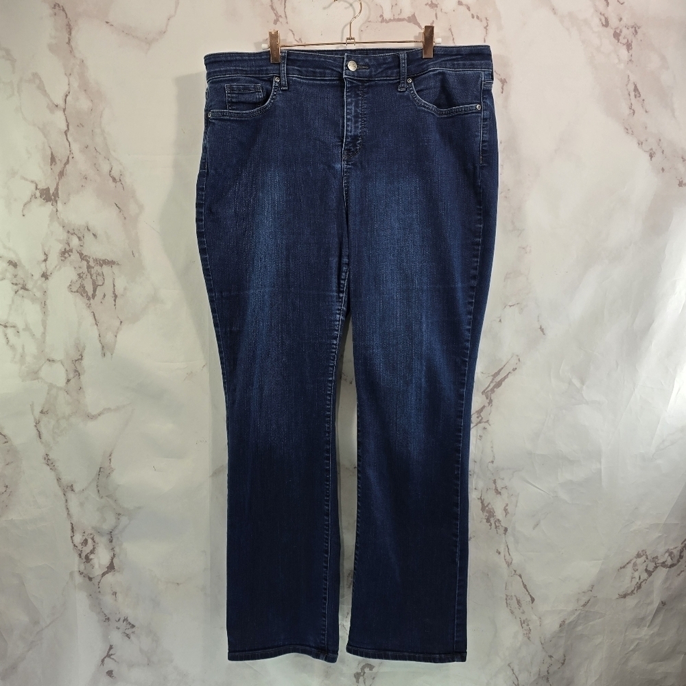 NYDJ Jeans Womens 18 Marilyn Straight Dark Mid Rise Denim Not Your Daughters